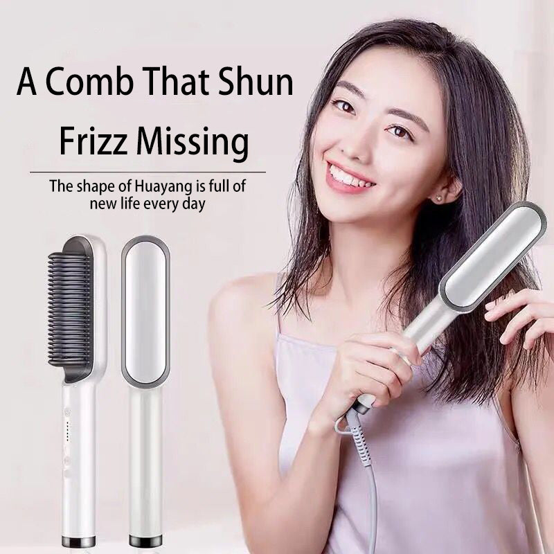 2-in-1 Hair Straightener Curling Brush - Professional Styling for Women