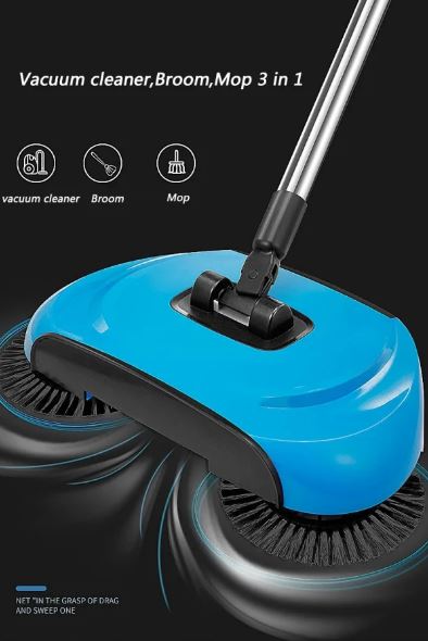 Sweep and Drag Stainless Steel Household Mechanical Vacuum Cleaner