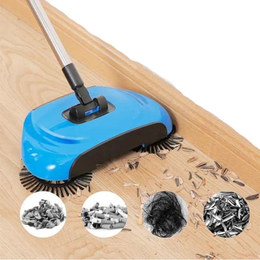 Sweep and Drag Stainless Steel Household Mechanical Vacuum Cleaner