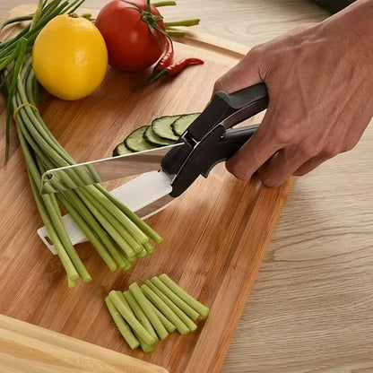 2 In 1 Salad Chopper Vegetable Cutter | Built in Cutting Board
