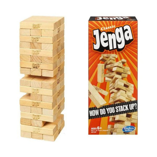 Classic Jenga | Wooden Stacking Tower Board Game For Kids & Adults